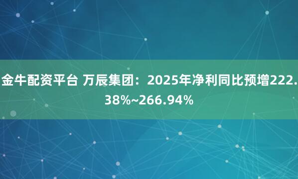 金牛配资平台 万辰集团：2025年净利同比预增222.38%~266.94%