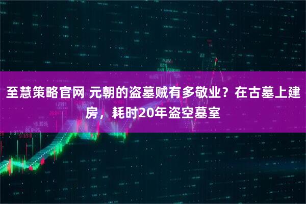 至慧策略官网 元朝的盗墓贼有多敬业？在古墓上建房，耗时20年盗空墓室
